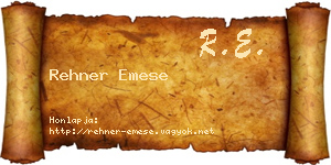Rehner Emese névjegykártya
